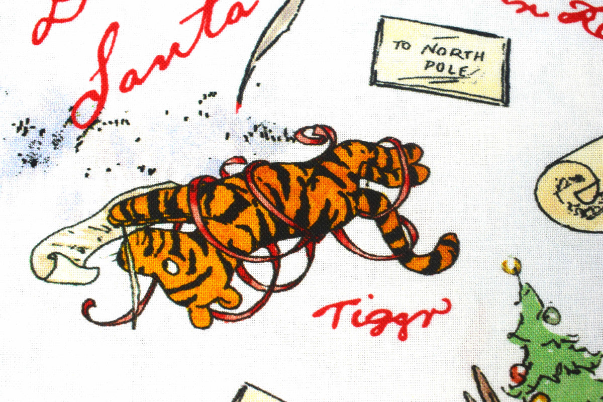 Winnie the Pooh Christmas Letter Writing Fabric for Quilting & Crafts  -  Price by the Half Metre