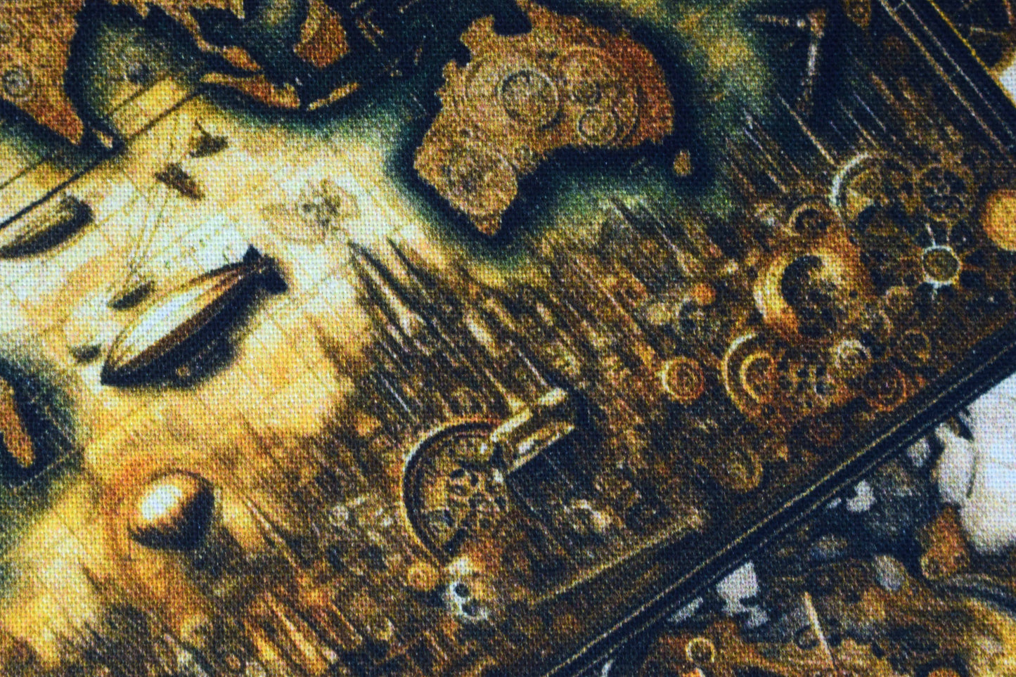 Steampunk World Map Quilting Fabric, -  Price by the Half Metre - The Quilt Sanctuary