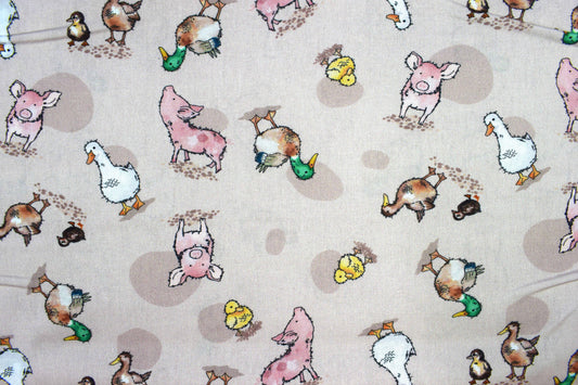 Cute Farm yard Cotton Quilting - price by the Half Metre - The Quilt Sanctuary