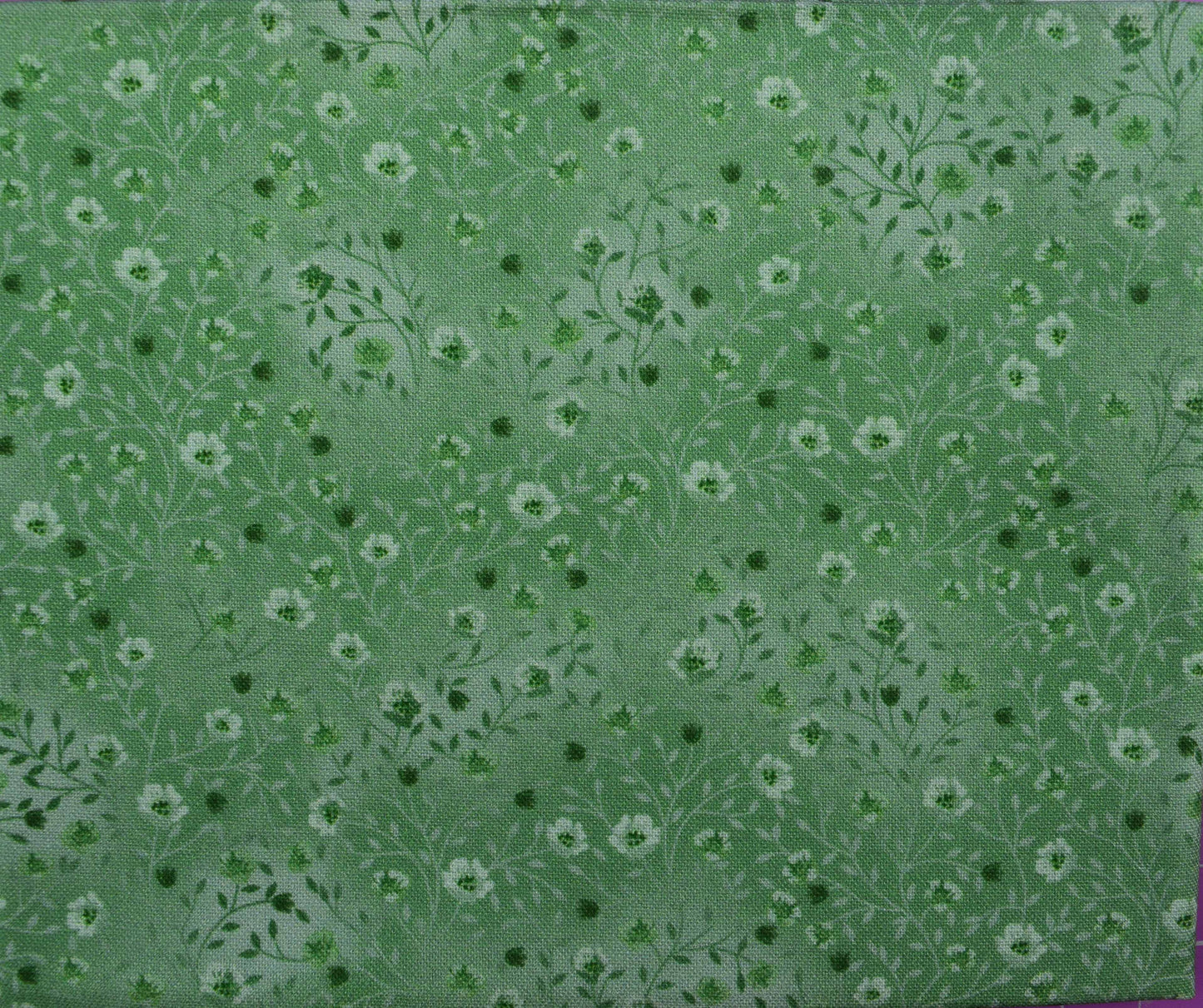Green & Blue Floral Fat Quarter Bundle, Quilting Cotton Fabric Set
