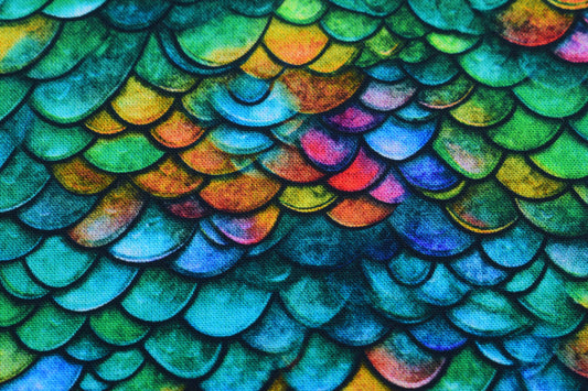 Green Dragon scales fabric , Quilting fabric, Dragon Song -  Price by the Half Metre