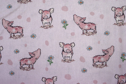 Cute pig Cotton Quilting - price by the Half Metre - The Quilt Sanctuary