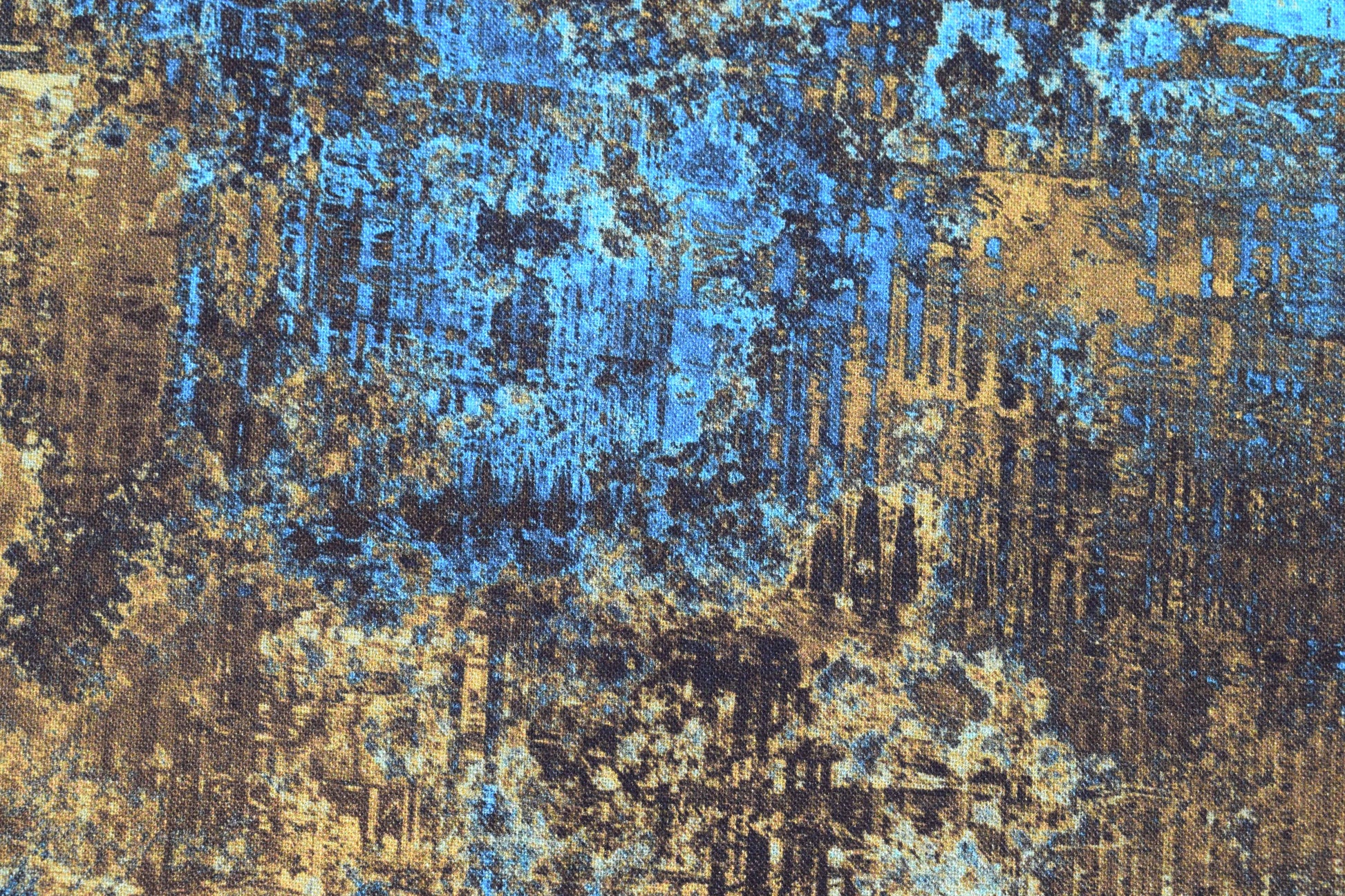 Blue and Gold abstract Quilting Fabric -  Price by the Half Metre - The Quilt Sanctuary