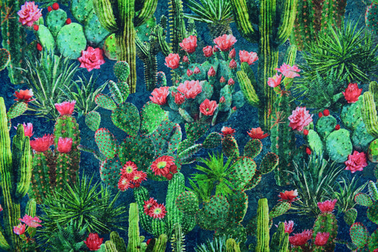 Packed Cactus Design Quilting Fabric - Sedona Spirit Range - Price by Half Metre