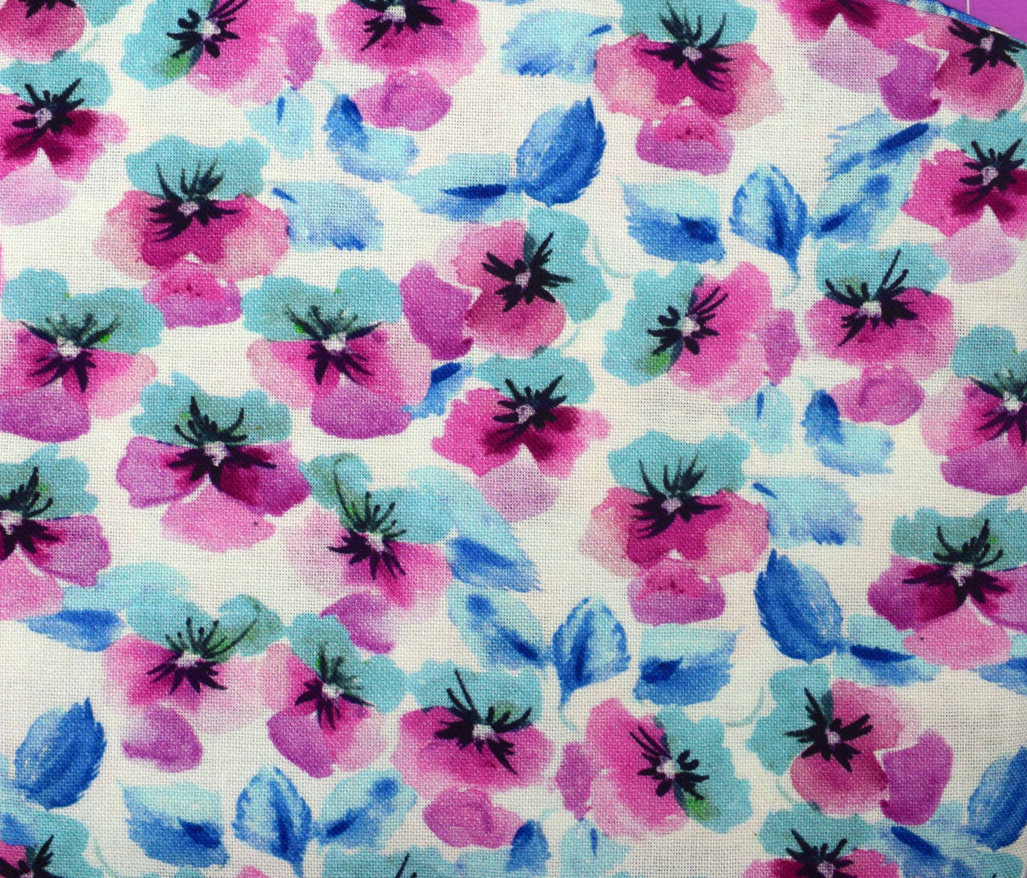 Vivid Water colour fat Quarter Bundle,  pastel cotton fabric, Wildflower prints - The Quilt Sanctuary