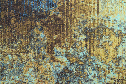 Blue and Gold abstract Quilting Fabric -  Price by the Half Metre - The Quilt Sanctuary