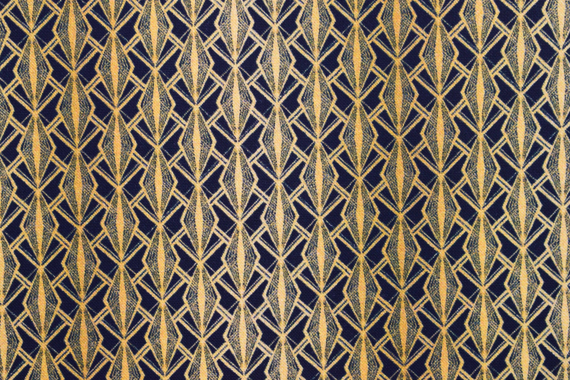 Art Deco Gold Diamond Geometric Quilting Fabric -  Price by the Half Metre - The Quilt Sanctuary