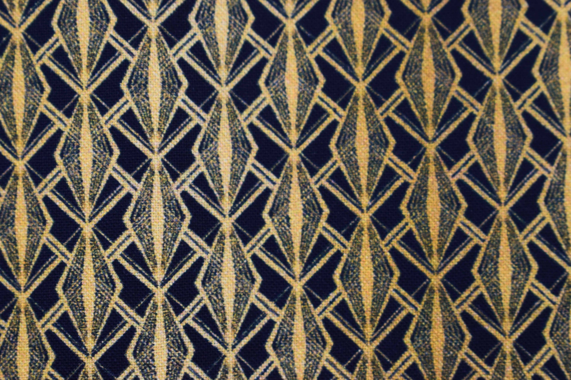 Art Deco Gold Diamond Geometric Quilting Fabric -  Price by the Half Metre - The Quilt Sanctuary