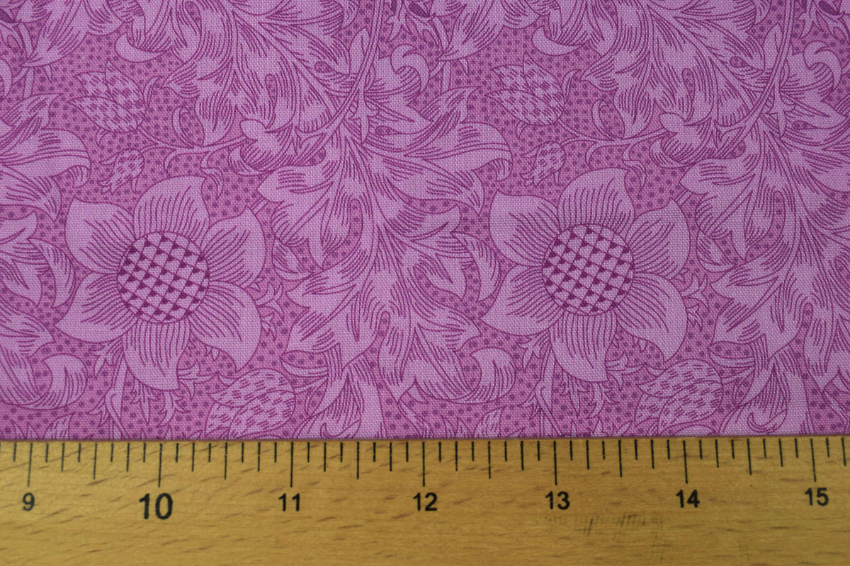William Morris Fritillary cotton Quilting Fabric – Olive Orchard  - Price by the Half Metre