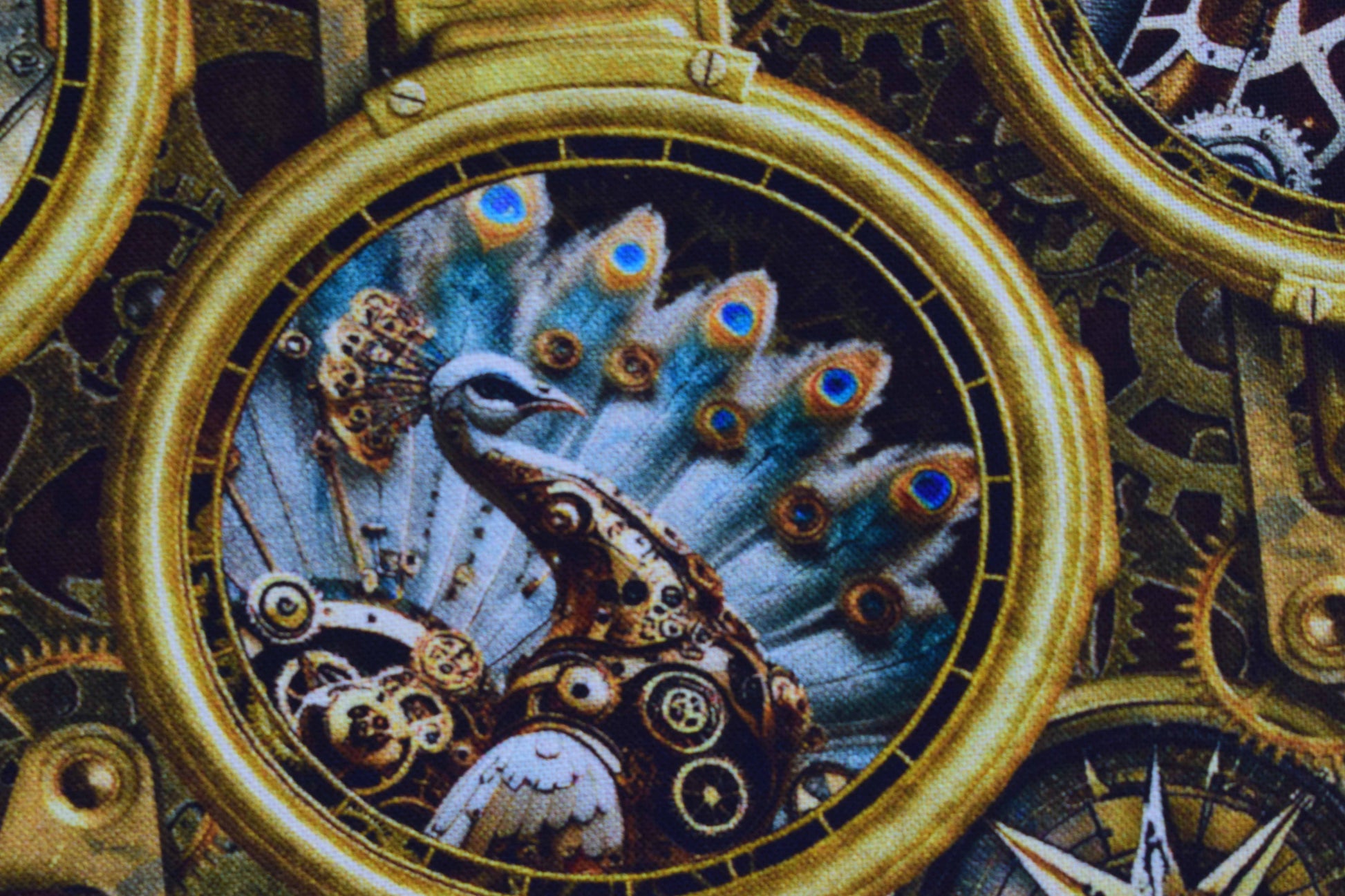 Steampunk Safari Animals Porthole Cotton Quilting Fabric -  Price by the Half Metre - The Quilt Sanctuary