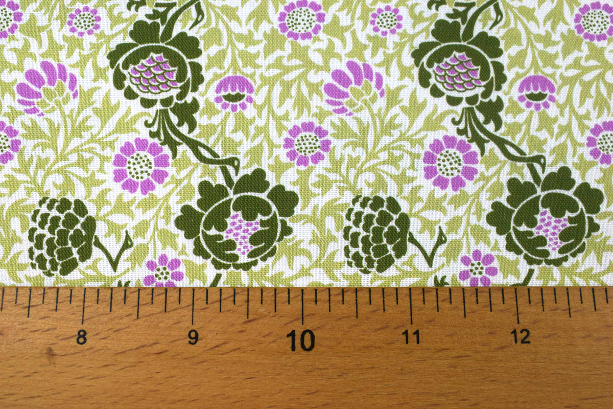 William Morris Grafton cotton Quilting Fabric – Olive Orchard  - Price by the Half Metre