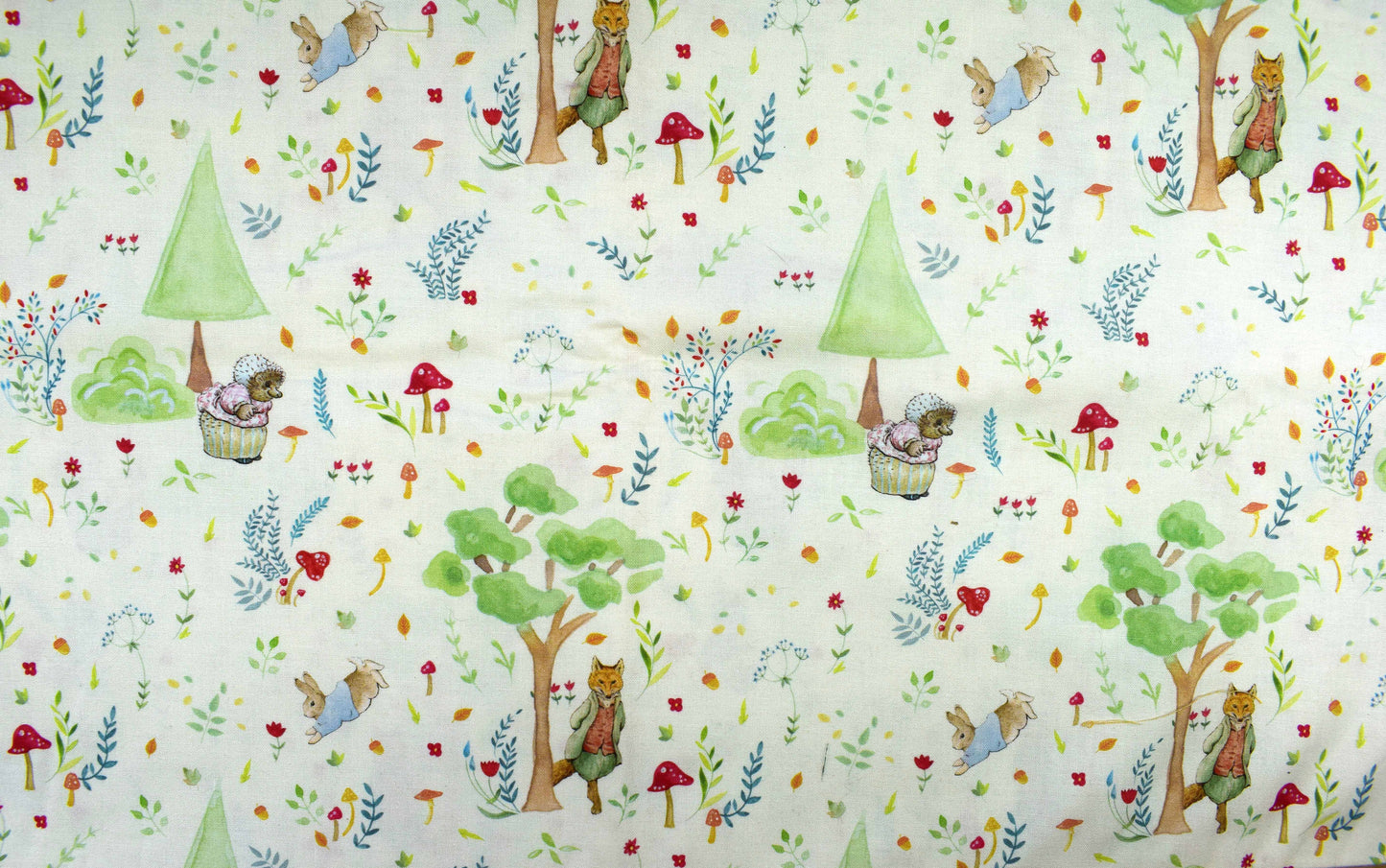 Peter Rabbit Woodland Cotton Fabric for Quilting - 1.5 Metre Piece - The Quilt Sanctuary