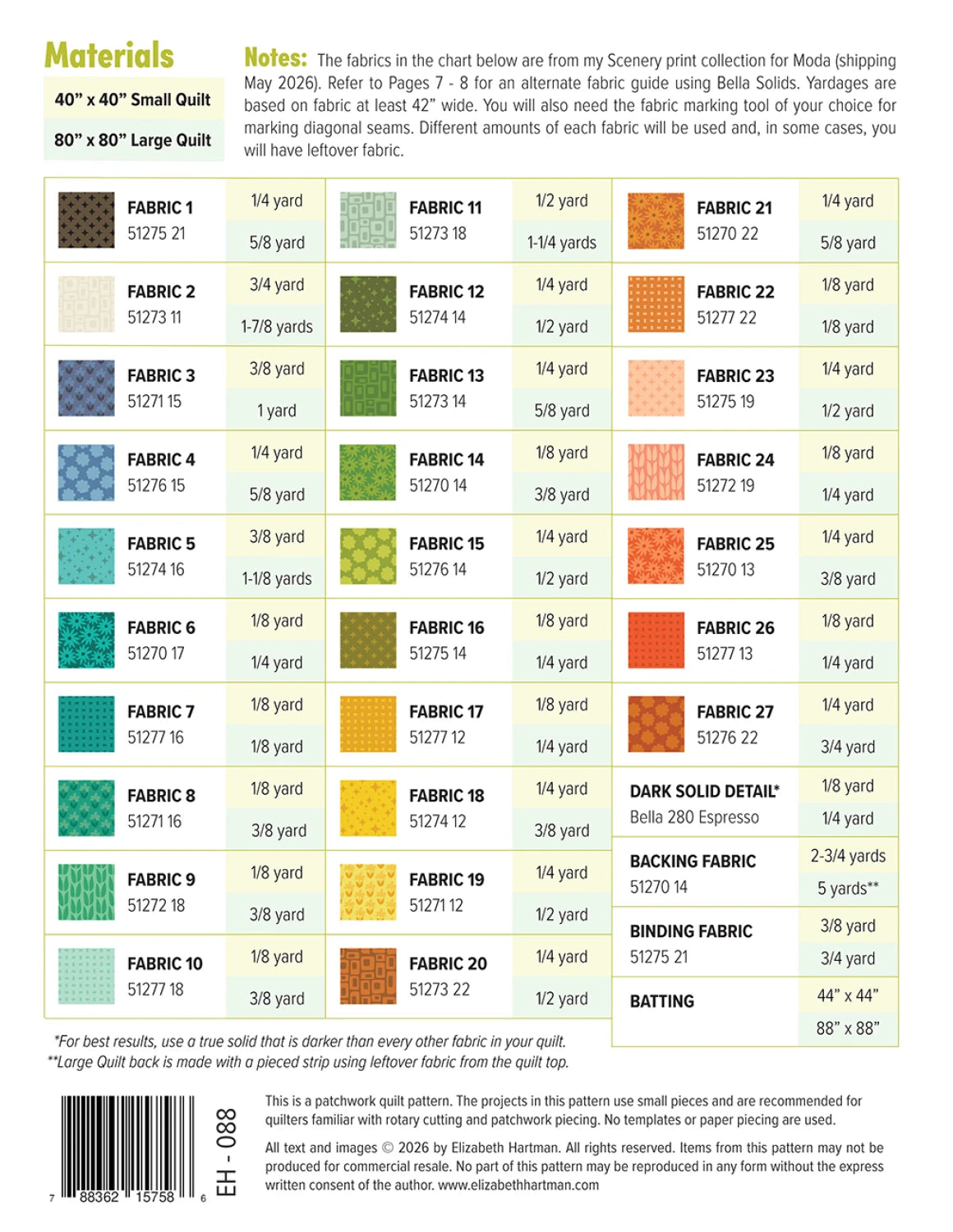 Outdoors Quilt Pattern by Elizabeth Hartman - PATTERN ONLY - The Quilt Sanctuary