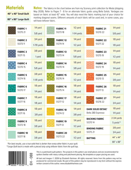 Outdoors Quilt Pattern by Elizabeth Hartman - PATTERN ONLY - The Quilt Sanctuary
