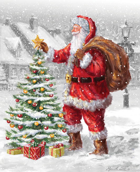Santa clause fabric panel, cotton Quilting  panel