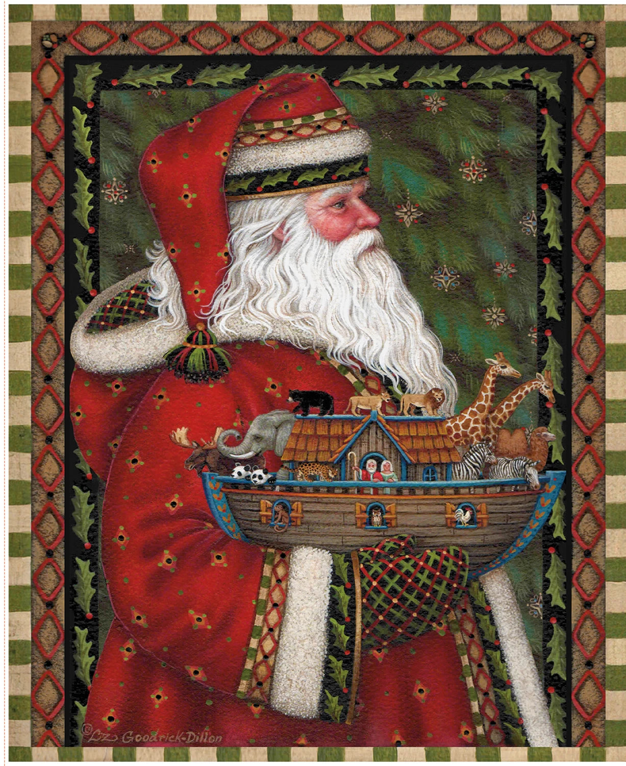 Santa with Noah’s Ark Christmas Quilting Panel