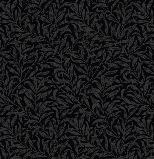 William Morris Willow bough, Black Quilting fabric, cotton fabric -  Price by the Half Metre - The Quilt Sanctuary