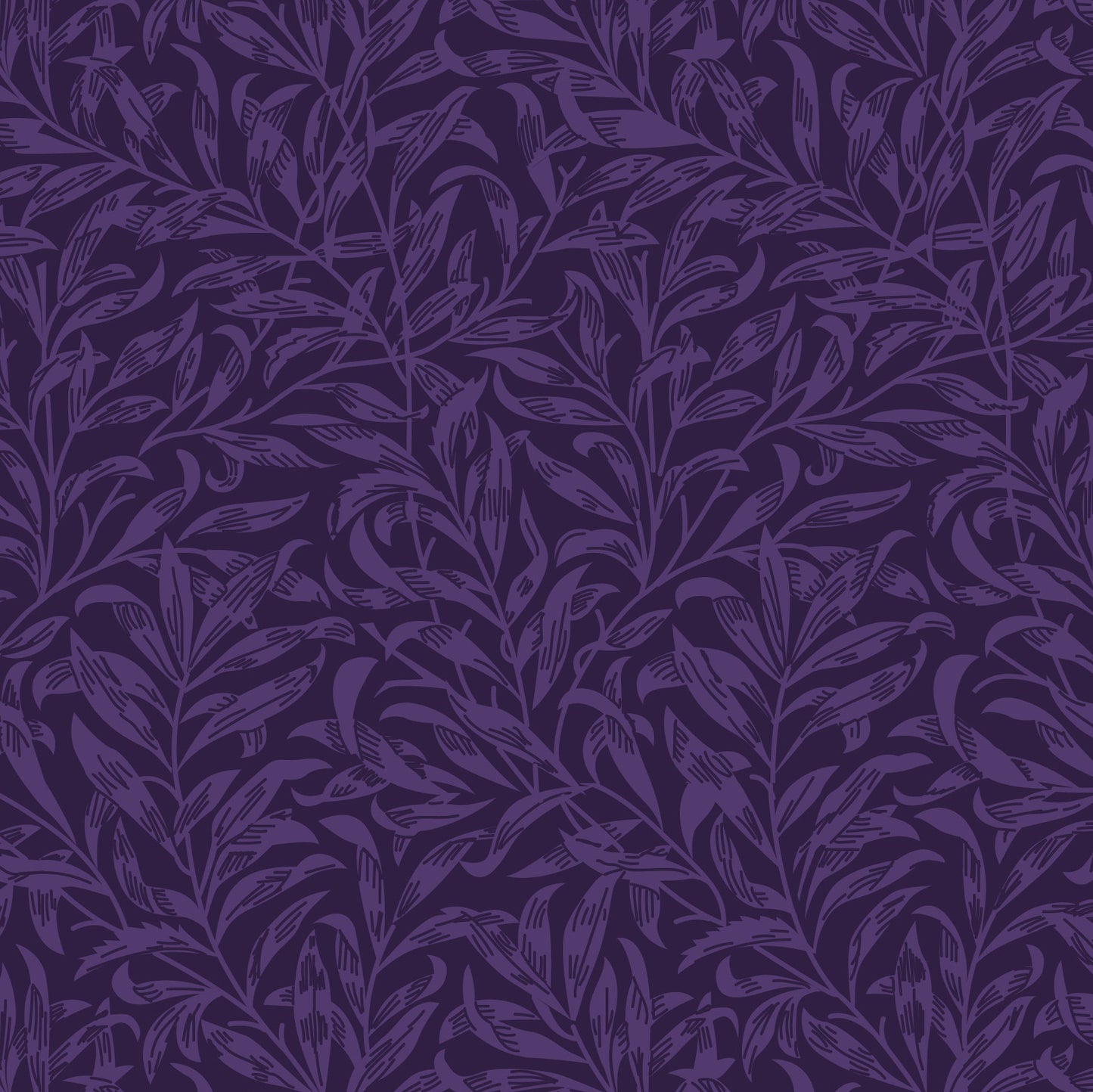 William Morris Willow Bough, Dark Purple Quilting fabric, cotton fabric -  Price by the Half Metre