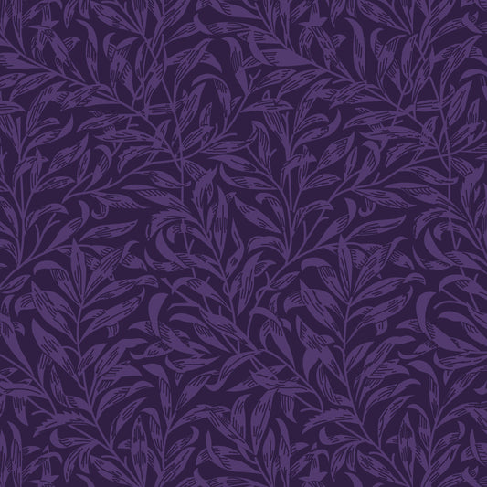 William Morris Willow Bough, Dark Purple Quilting fabric, cotton fabric -  Price by the Half Metre - The Quilt Sanctuary