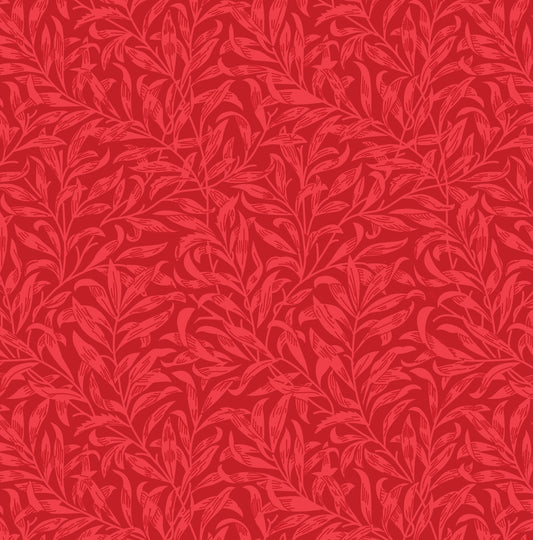 William Morris Willow Bough, Red Quilting fabric, cotton fabric -  Price by the Half Metre - The Quilt Sanctuary