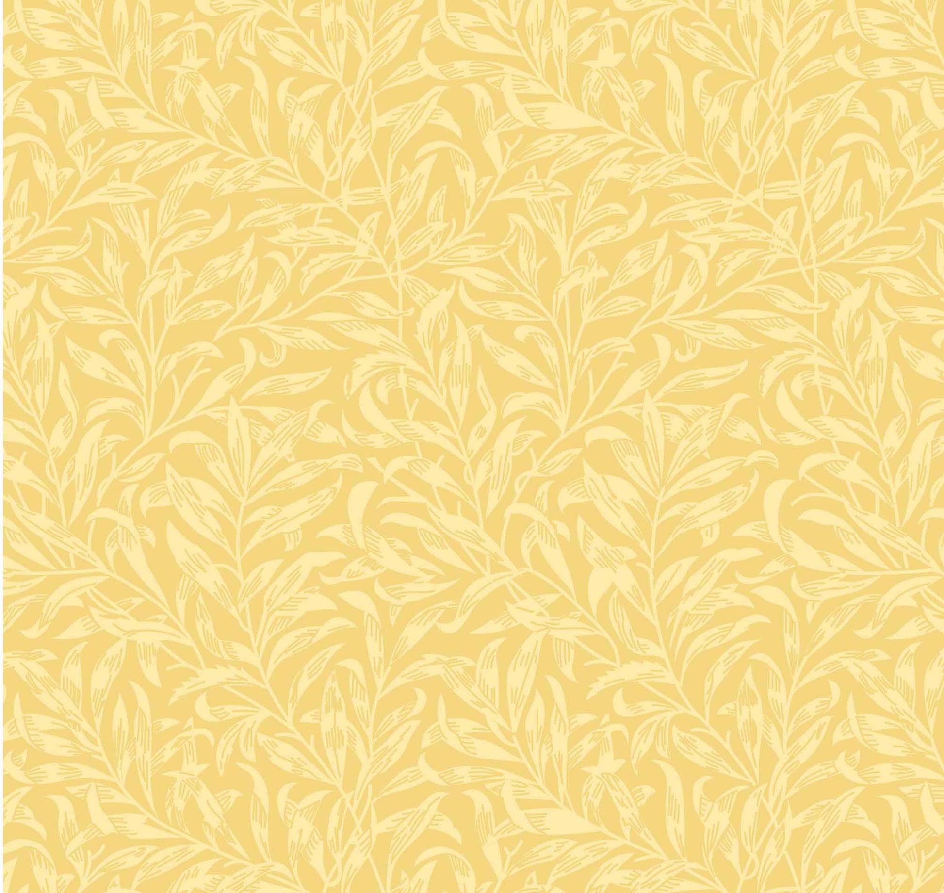 Pastel Yellow William Morris Willow Bough, Quilting fabric, cotton fabric -  Price by the Half Metre - The Quilt Sanctuary