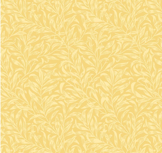 Pastel Yellow William Morris Willow Bough, Quilting fabric, cotton fabric -  Price by the Half Metre - The Quilt Sanctuary