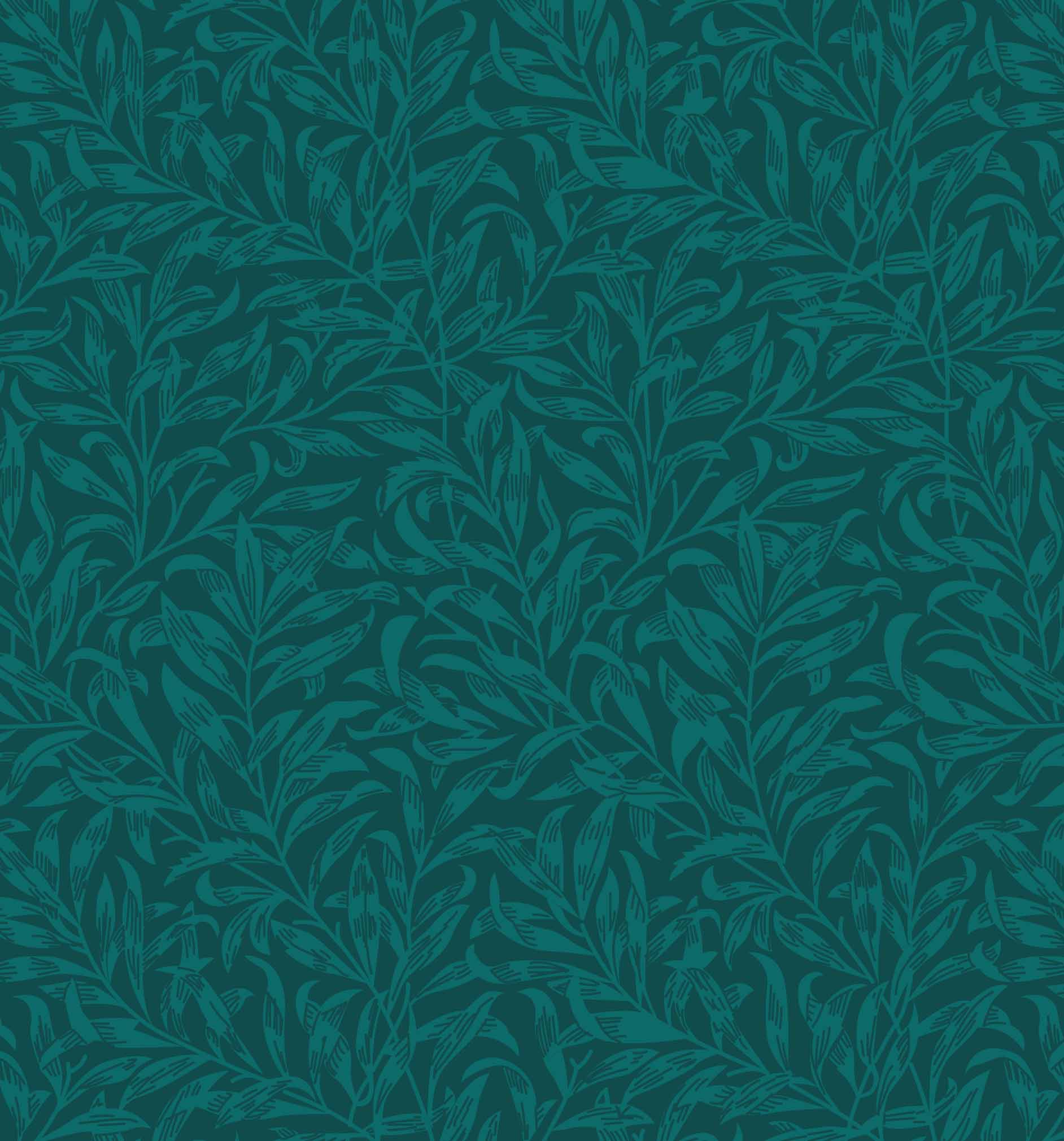 William Morris Willow Bough, Teal Quilting fabric, cotton fabric -  Price by the Half Metre - The Quilt Sanctuary