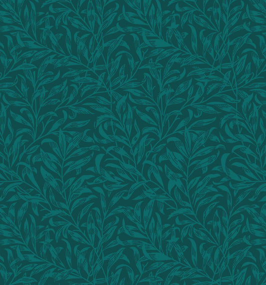 William Morris Willow Bough, Teal Quilting fabric, cotton fabric -  Price by the Half Metre - The Quilt Sanctuary