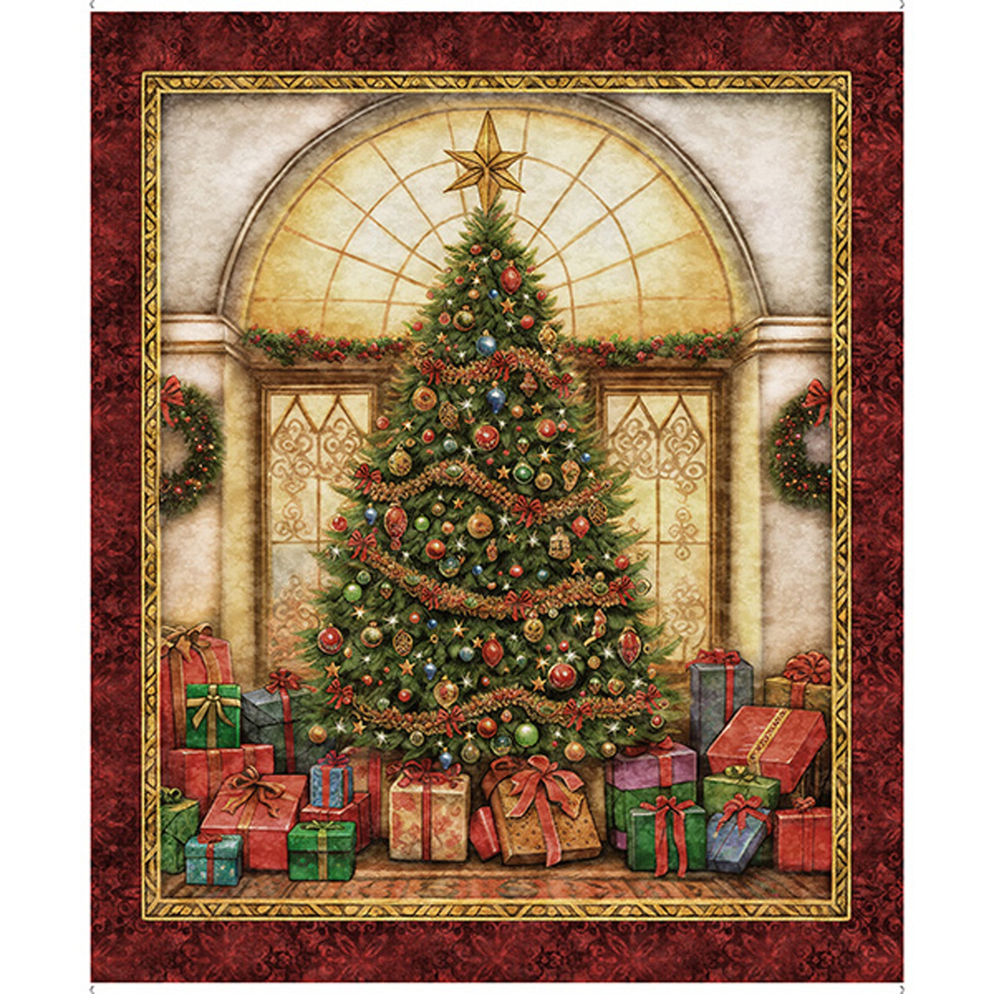 Christmas tree quilting panel