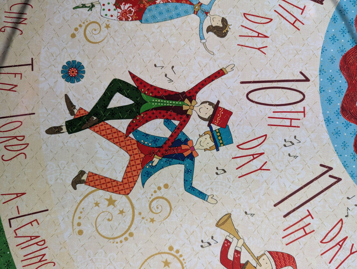 12 Days of Christmas Tree Skirt Fabric Panel , Quilting fabric - NOT FINISHED PRODUCT panel only - The Quilt Sanctuary