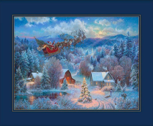 Night before Christmas  fabric panel, cotton Quilting  panel - The Quilt Sanctuary