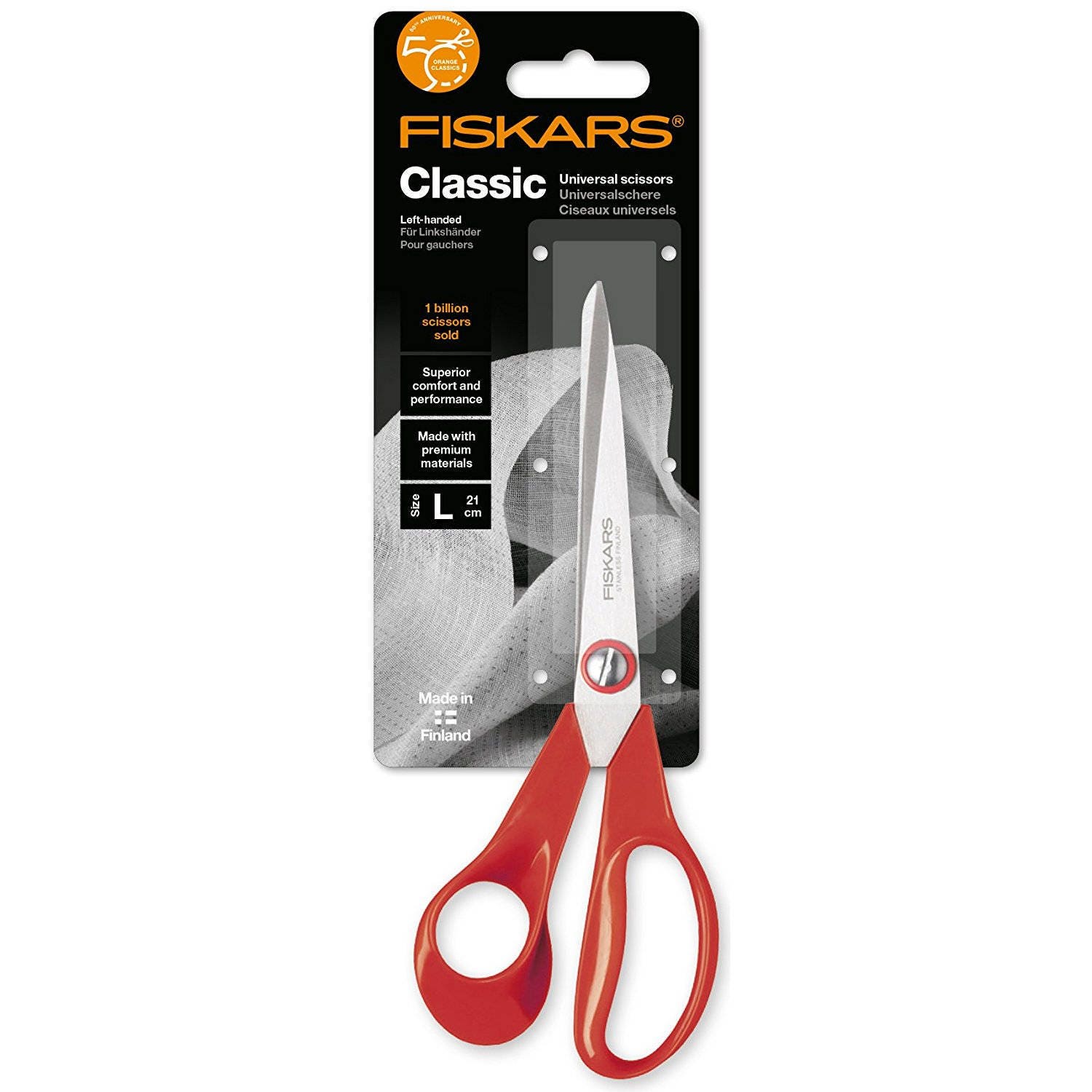 Left handed Scissors, Fiskars Scissors, Classic Universal Purpose 21 cm, fabric scissors, quilting scissors, craft scissors, The Quilt Sanctuary