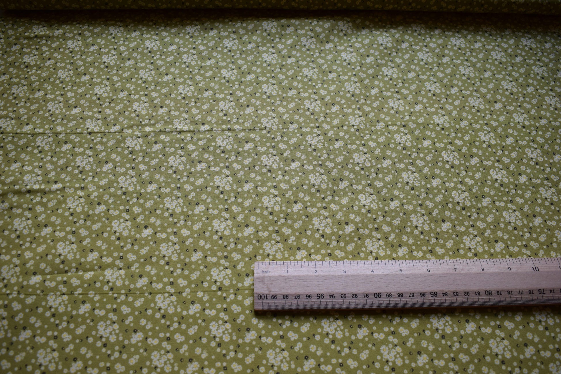 lime green floral fabric, flower Quilting fabric, cotton fabric, lime green fabric, Price by the Half Metre The Quilt Sanctuary