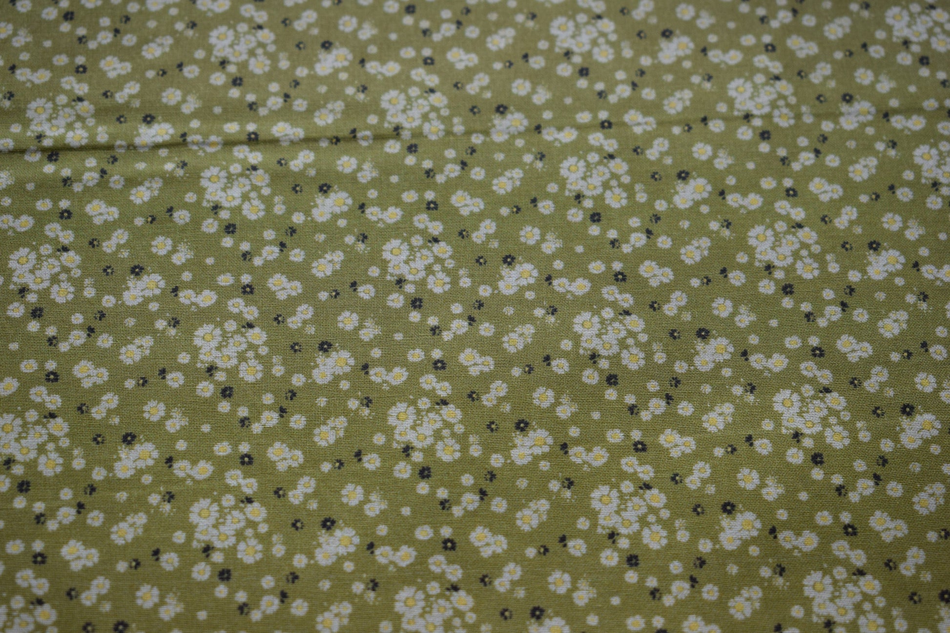 lime green floral fabric, flower Quilting fabric, cotton fabric, lime green fabric, Price by the Half Metre The Quilt Sanctuary