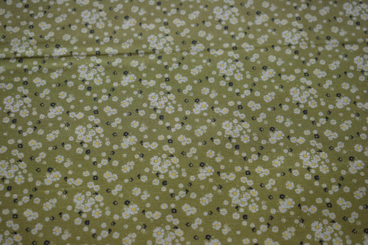 lime green floral fabric, flower Quilting fabric, cotton fabric, lime green fabric, Price by the Half Metre The Quilt Sanctuary