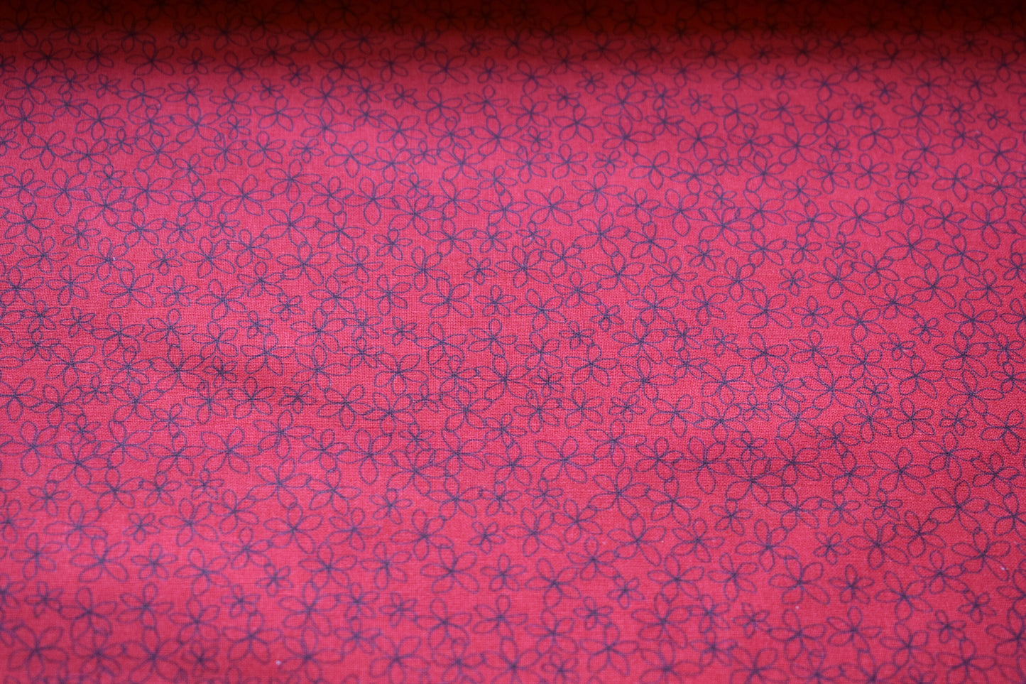 red floral fabric, stencil flower Quilting fabric, cotton fabric, red fabric, flower fabric, black flowers. Price by the Half Metre The Quilt Sanctuary