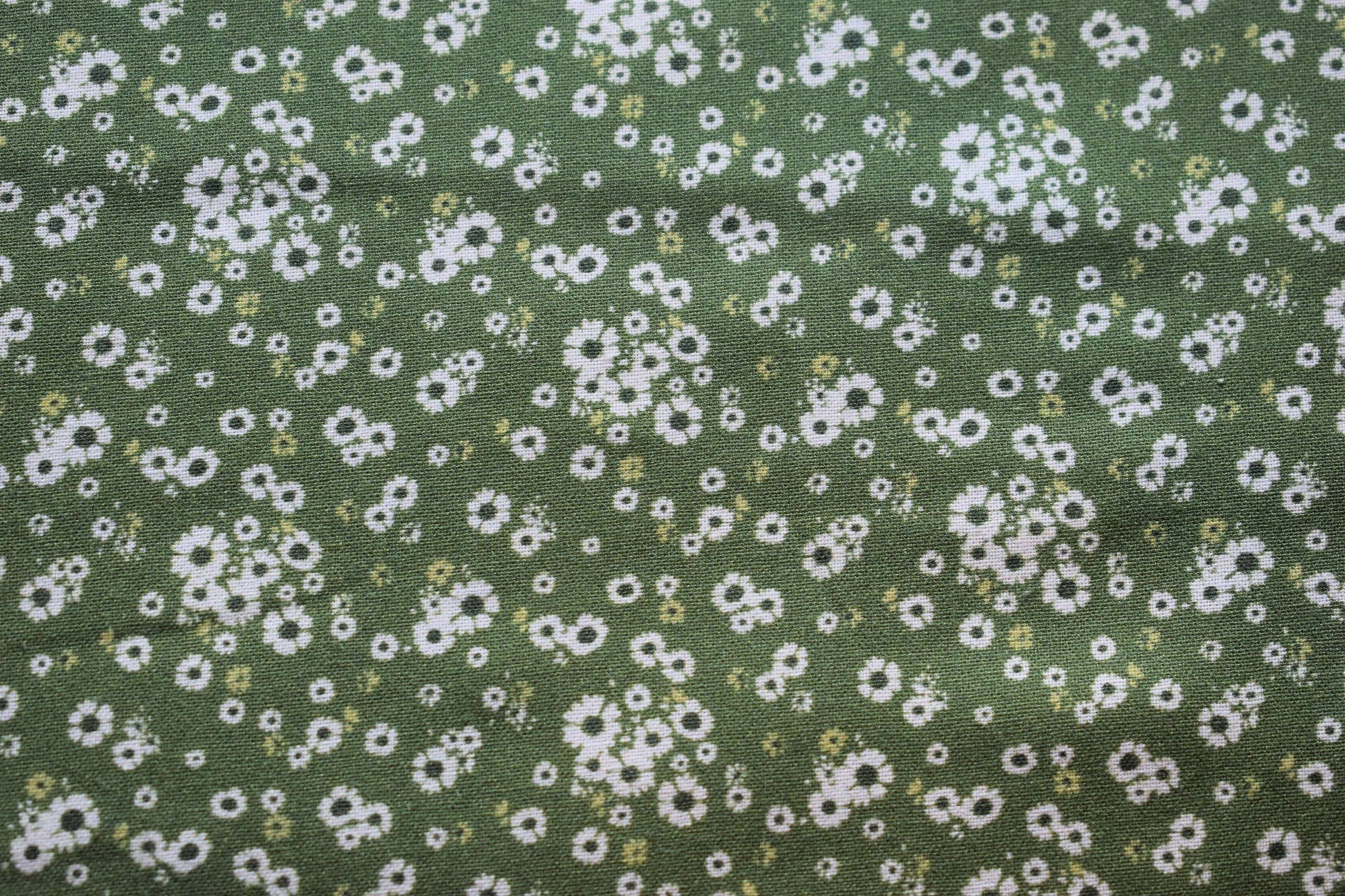 green floral fabric, flower Quilting fabric, cotton fabric, green fabric, Price by the Half Metre The Quilt Sanctuary