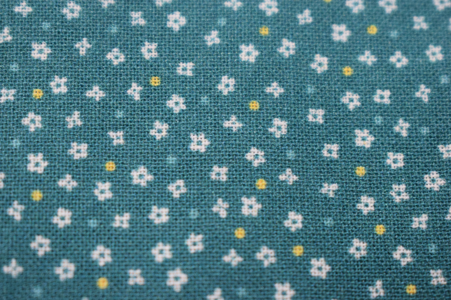 turquoise flower fabric, floral Quilting fabric, cotton fabric, pale blue fabric, Price by the Half Metre The Quilt Sanctuary