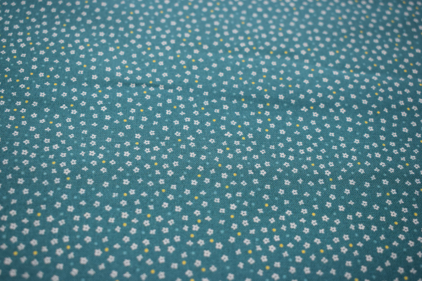 turquoise flower fabric, floral Quilting fabric, cotton fabric, pale blue fabric, Price by the Half Metre The Quilt Sanctuary