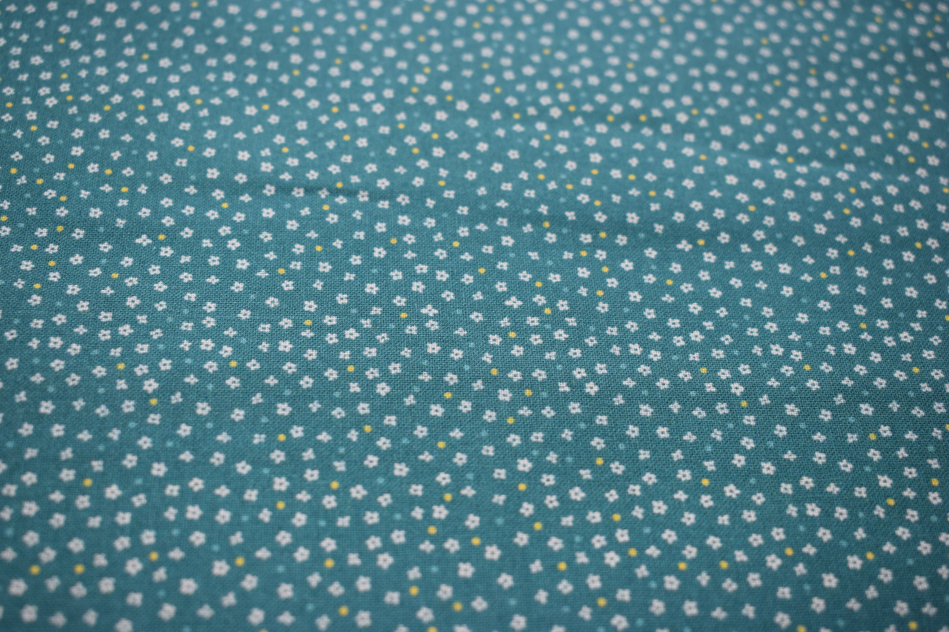 turquoise flower fabric, floral Quilting fabric, cotton fabric, pale blue fabric, Price by the Half Metre The Quilt Sanctuary