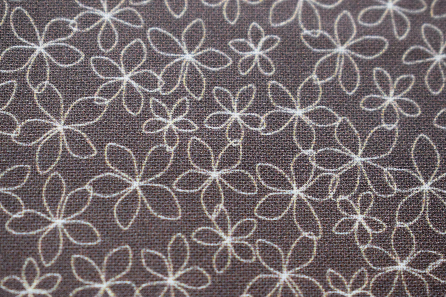 Brown floral fabric, stencil flower Quilting fabric, cotton fabric, brown fabric, Price by the Half Metre The Quilt Sanctuary