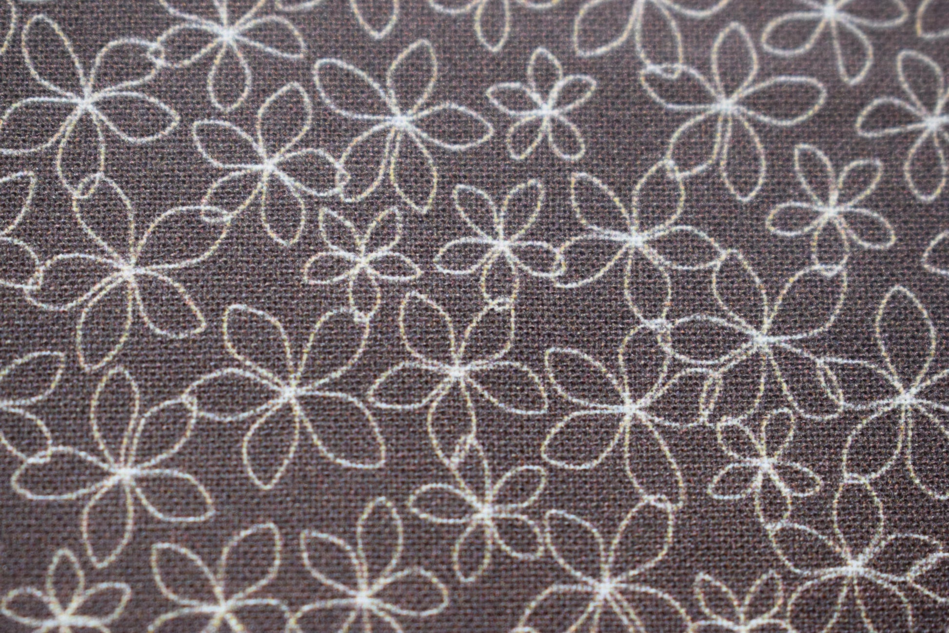 Brown floral fabric, stencil flower Quilting fabric, cotton fabric, brown fabric, Price by the Half Metre The Quilt Sanctuary