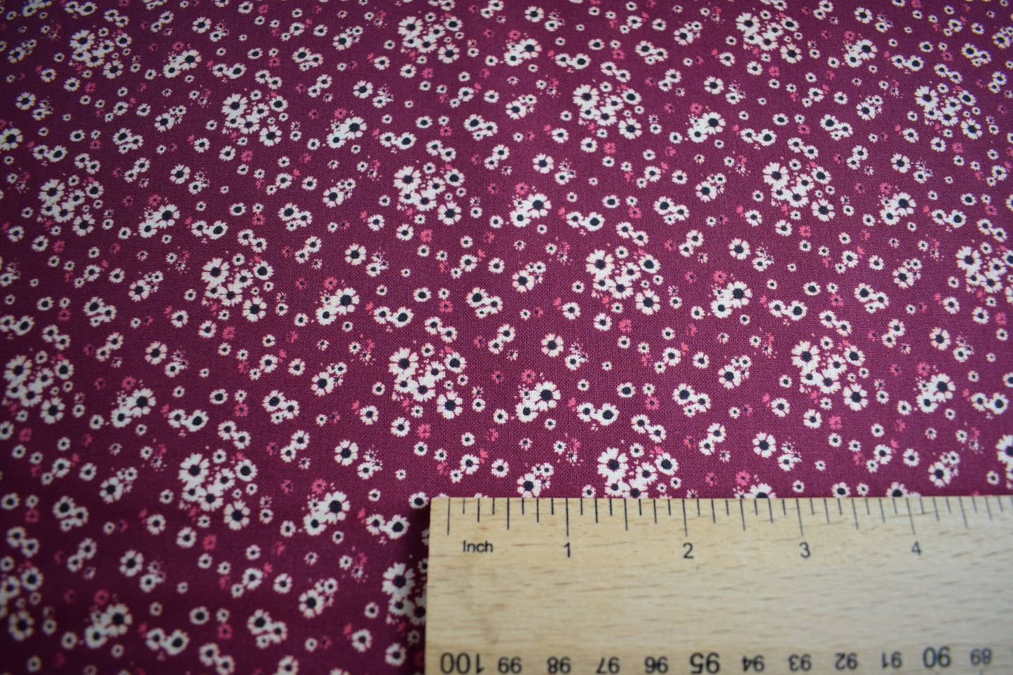 burgundy floral fabric, flower Quilting fabric, cotton fabric, burgundy fabric, Price by the Half Metre, The Quilt Sanctuary