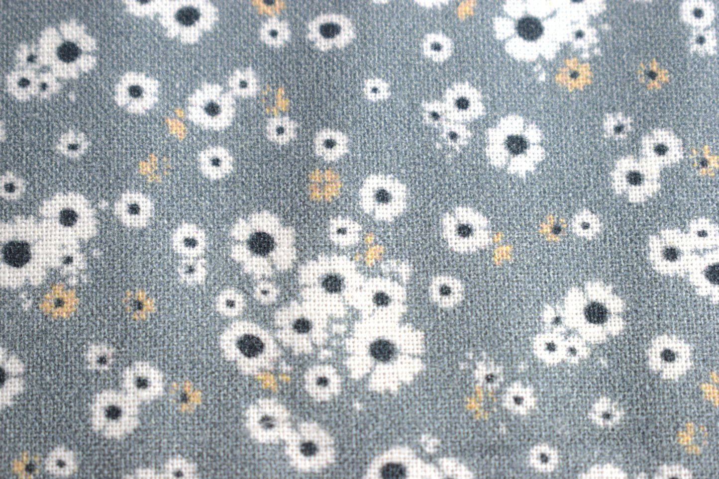Grey floral fabric, flower Quilting fabric, cotton fabric, grey fabric, daisy fabric, Gray quilting fabric Price by the Half Metre The Quilt Sanctuary