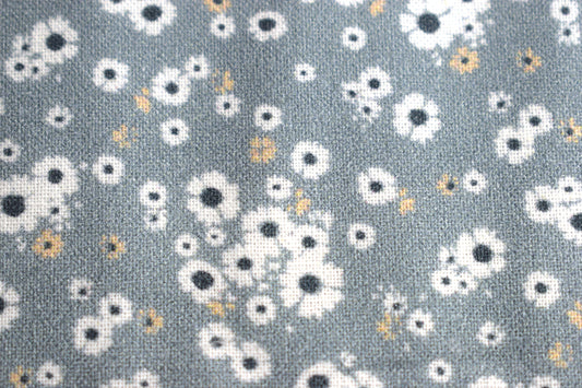 Grey floral fabric, flower Quilting fabric, cotton fabric, grey fabric, daisy fabric, Gray quilting fabric Price by the Half Metre The Quilt Sanctuary