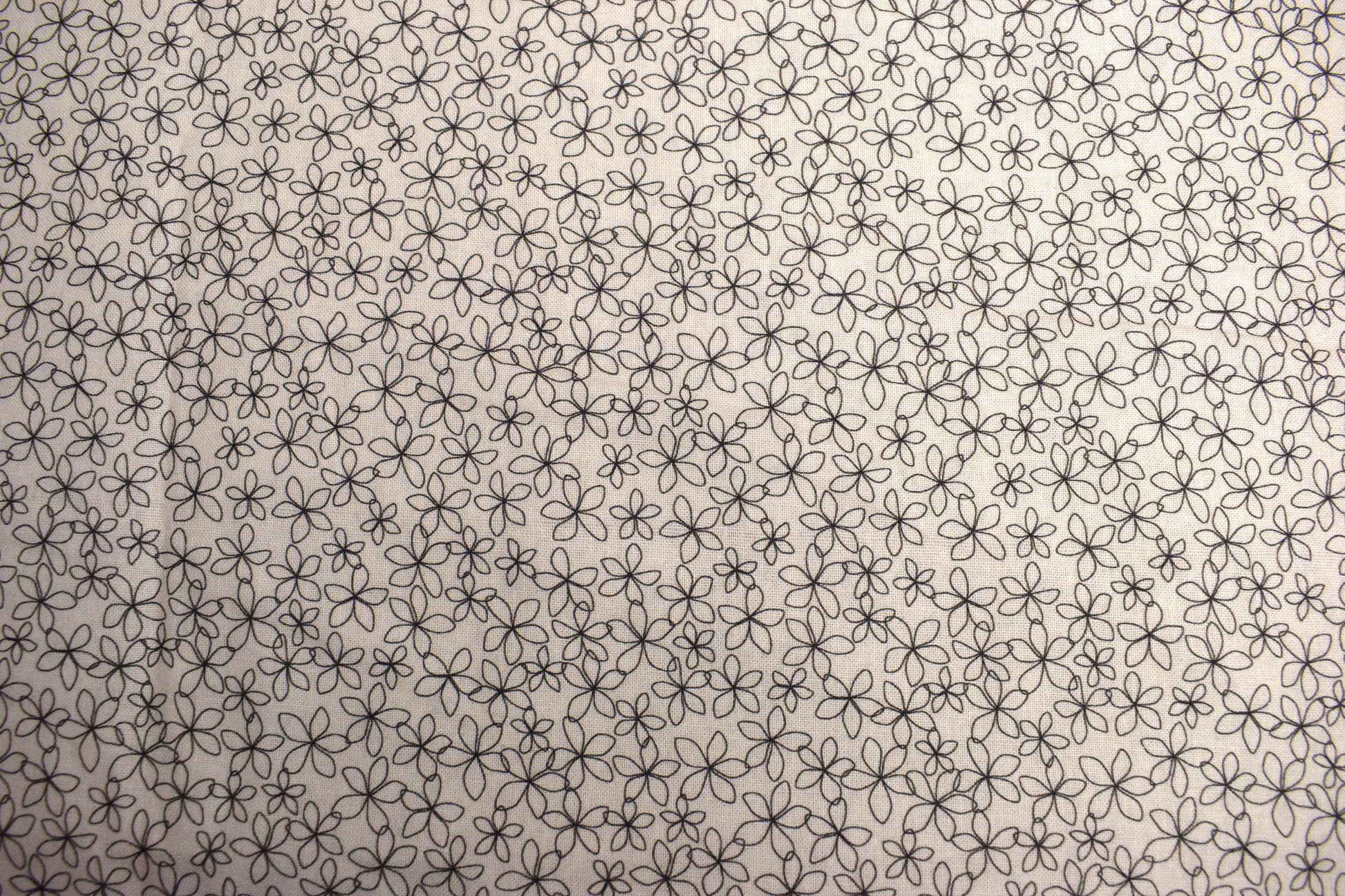 cream floral fabric, stencil flower Quilting fabric, cotton fabric, cream fabric, Price by the Half Metre The Quilt Sanctuary