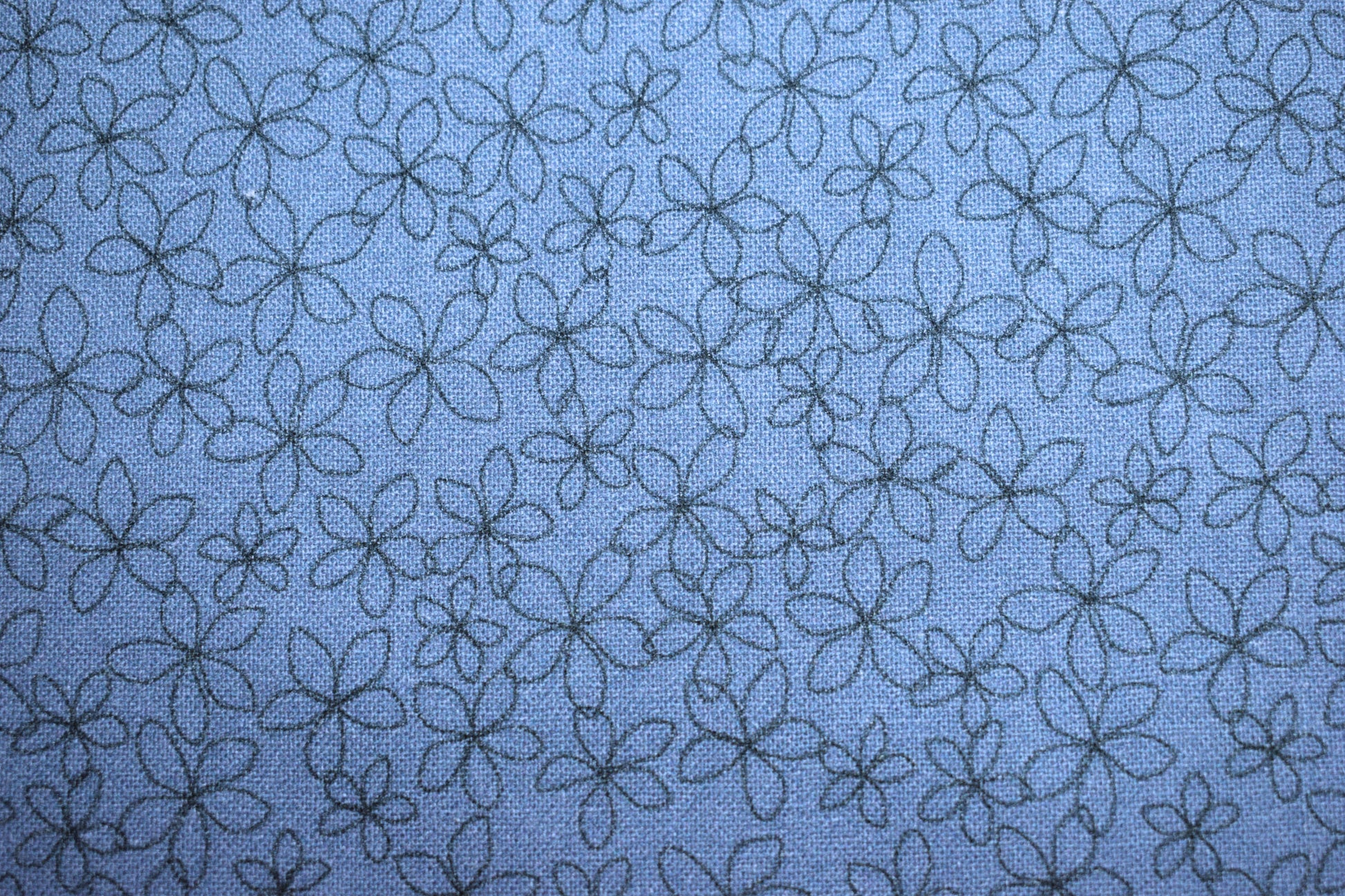Pale Blue floral fabric, stencil flower Quilting fabric, cotton fabric, blue fabric, Price by the Half Metre The Quilt Sanctuary