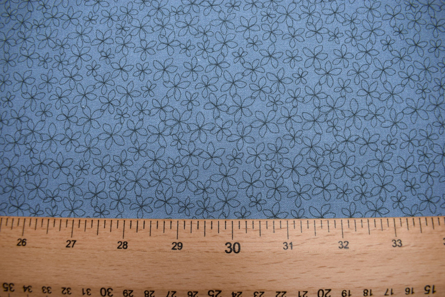 Pale Blue floral fabric, stencil flower Quilting fabric, cotton fabric, blue fabric, Price by the Half Metre The Quilt Sanctuary