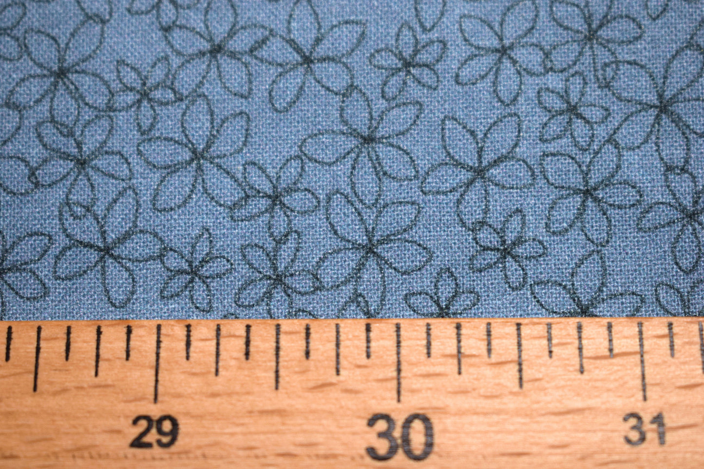 Pale Blue floral fabric, stencil flower Quilting fabric, cotton fabric, blue fabric, Price by the Half Metre The Quilt Sanctuary