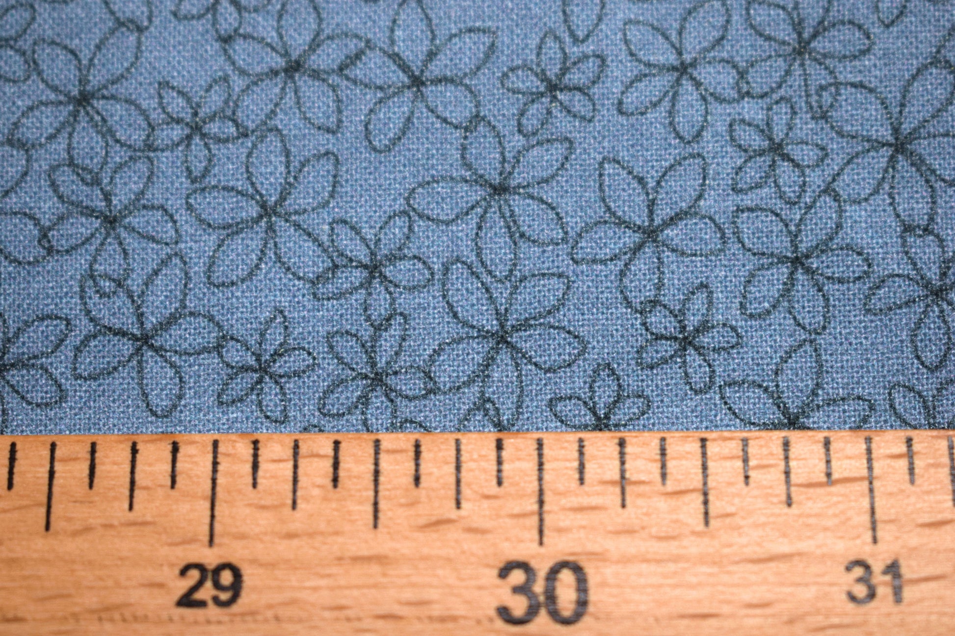 Pale Blue floral fabric, stencil flower Quilting fabric, cotton fabric, blue fabric, Price by the Half Metre The Quilt Sanctuary
